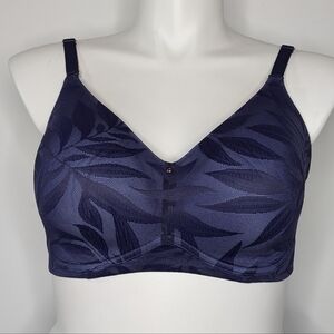 Cacique blue leaf foliage lace lightly lined no wire bra 38DD 38E